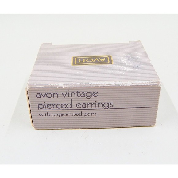 Avon Art Deco Faux Marcasite Pearlized Cream Black Enamel Fan Earrings Pin - Picture 11 of 12